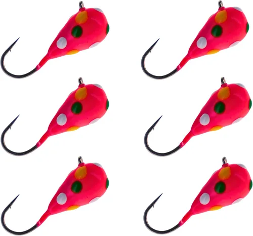 Miniatura 33 de Reaction Tackle Plantillas de pesca en hielo de tungsteno - Plantilla súper sensible en forma de lágrima para panfish, crappie, lucioperca, perca