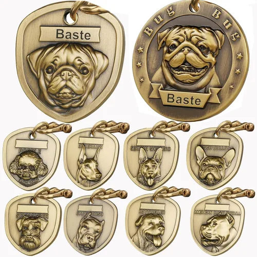 Miniatura 22 de Etiquetas para Perros Golden Retriever Personalizadas para Mascotas Etiqueta de Identificación de Nombre de Perro Grabada Personalizada de Cobre 023