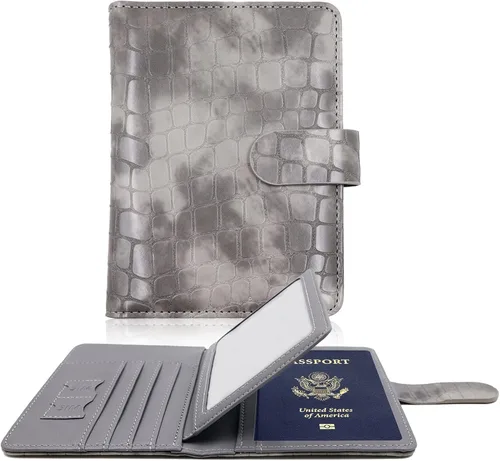 Miniatura 29 de Melsbrinna - Funda para pasaporte, ranuras para tarjetas, bonita funda para pasaporte para mujeres/hombres, resistente al agua con bloqueo RFID