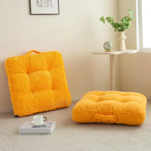 Miniatura 31 de HIGOGOGO Cojín de suelo para adultos, cojín de meditación, grande y redondo, funda de pana copetuda, para sala de estar o yoga, 22 x 22 pulgadas
