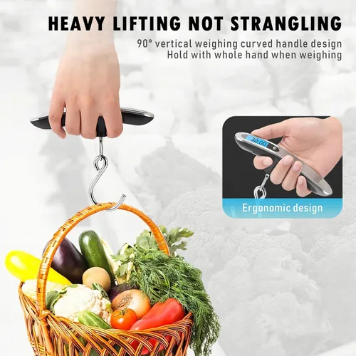 Miniatura 3 de Báscula de equipaje, nueva báscula digital portátil 2.0 para maleta con carga USB, báscula de equipaje de 110 libras110.2 lbs con gancho, báscula