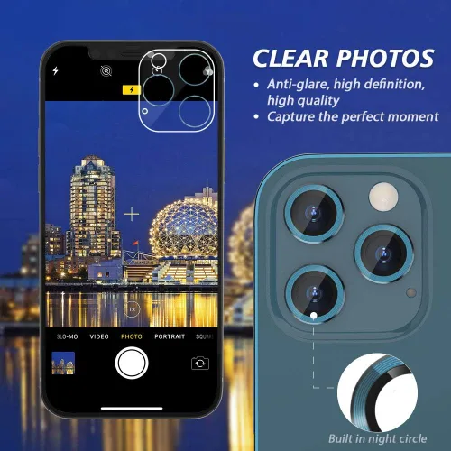 Miniatura 5 de CloudValley Protector de lente de cámara para iPhone 12 Pro, cubierta de la cámara trasera, película de cubierta de anillo de lente de aleación