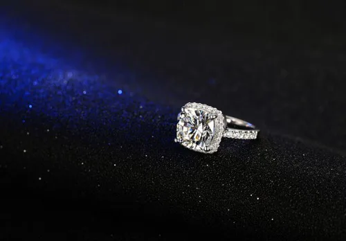 Miniatura 4 de Joyería 3 quilates VVS1 anillo de compromiso de diamantes simulados para mujer joyería de boda de plata, Diamante sintético