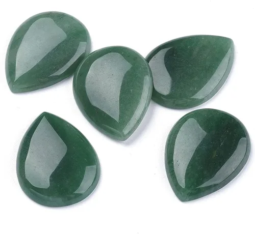 Miniatura 19 de Fashewelry Cuentas de cabujones de espalda plana de lágrima natural Cuarzo rosa