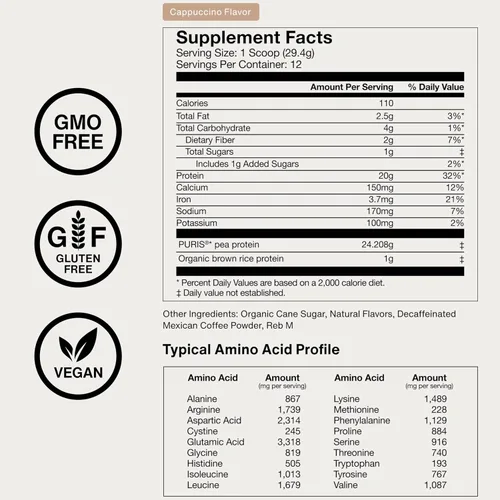 Miniatura 8 de Momentous Proteína vegana en polvo – 0.71 oz de proteína vegetal – Certificado NSF para deporte – Vegano – Sin OGM – Sin gluten – 12 porciones