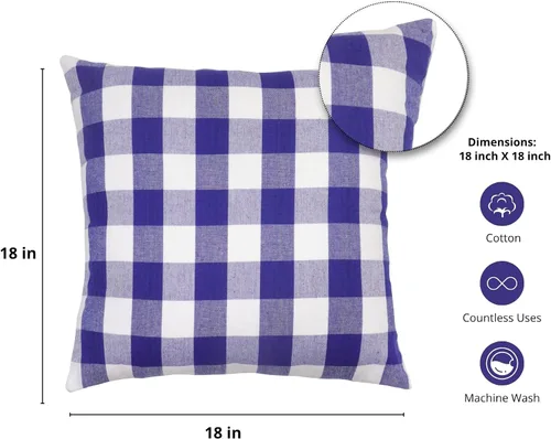 Miniatura 3 de PurpleEssences Juego de 2 fundas de almohada a cuadros de búfalo, 100% algodón, para decoración de primavera, verano, Pascua, automóvil, cama, sofá