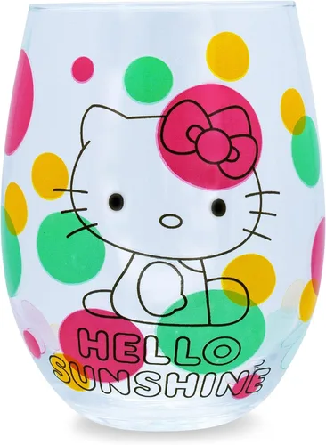 Miniatura 12 de Silver Buffalo Sanrio Hello Kitty You Had Me At Hello Glitter - Vaso de vino sin tallo para cócteles, capacidad para 20 onzas Hello Kitty Me Tuviste