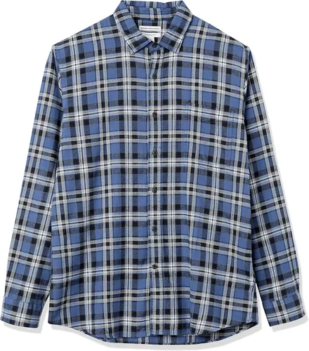 Miniatura 33 de Amazon Essentials Camisas de franela de manga larga para hombre, corte ajustado, a cuadros con botones
