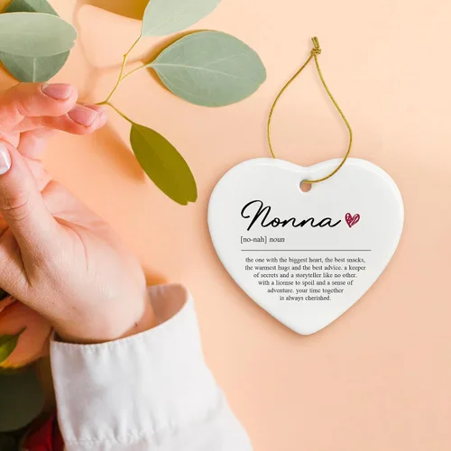 Miniatura 7 de Regalos para Nonna Adornos de Cerámica, Adorno Colgante de Corazón con Definición de Nonna para Decoración de Árbol de Navidad o Coche, Regalos