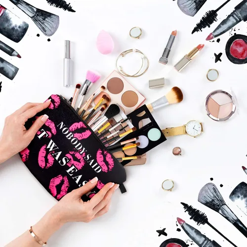 Miniatura 4 de Boao 10 bolsas de maquillaje con letras a granel, bolsa de cosméticos para mujeres, organizador de cremallera de viaje, bolsa de artículos