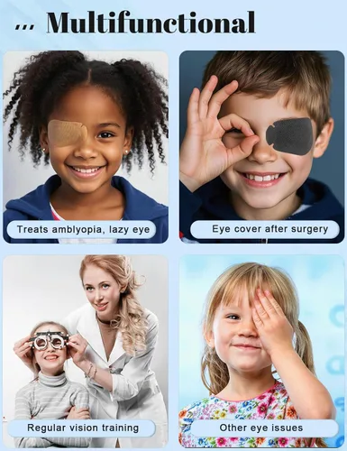 Miniatura 4 de 100 parches adhesivos para los ojos para niños, parche médico desechable transpirable para ambliopía ojo perezoso, vendajes adhesivos sin látex