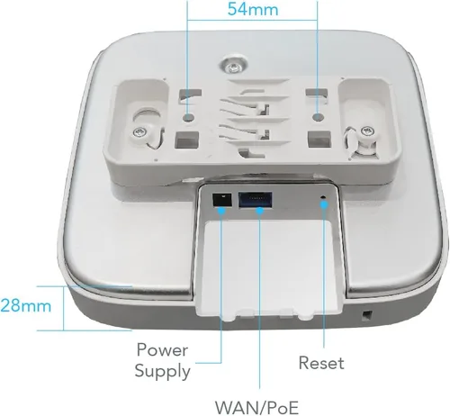 Miniatura 4 de InHand Networks EAP600 Wi-Fi 6 Punto de acceso (AX3000) – AP inalámbrico empresarial gestionado en la nube para alta densidad, doble banda 802.11ax