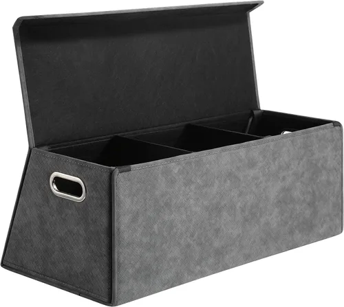 Miniatura 11 de Fyzeoty Organizadores de coche para maletero para SUV Sedán, caja de almacenamiento de cuero, tapa magnética, plegable y ajustable, 16.5 pulgadas