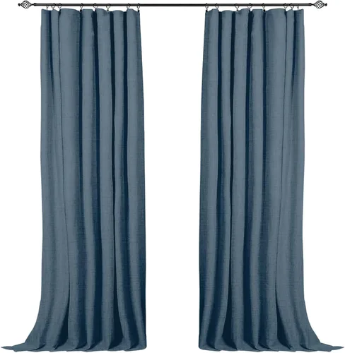 Miniatura 23 de 100% Blackout Shield Cortinas opacas completas para dormitorio de 63 pulgadas de largo, juego de 2 paneles, anillos de clip/bolsillo para barra