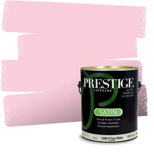 Miniatura 168 de Prestige Paints Pintura exterior e imprimación en uno, 1 galón, plano, coincidencia comparable de Valspar* Amber Rose*