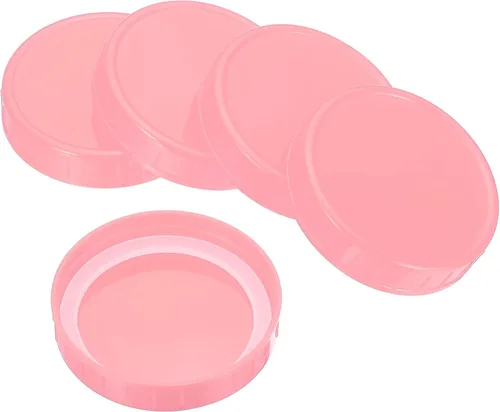 Miniatura 9 de PATIKIL Tapas de plástico de boca ancha de 3.386 in, 1 juego/8 tapas para tarros de conservas con anillo de sellado de silicona para almacenamiento