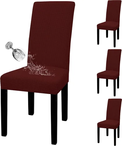 Miniatura 80 de Easy-Going - Juego de 2 fundas para sillas de comedor 100% impermeables, de tela Jacquard elástica, fundas protectoras removibles y lavables