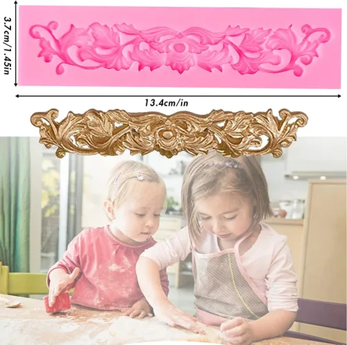 Miniatura 4 de Rainmae 5 moldes de silicona de estilo barroco para fondant de encaje de voluta, molde de encaje de flores de alivio, molde de filigrana esculpido