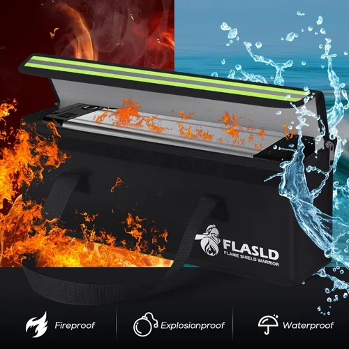 Miniatura 4 de FLASLD Lipo - Paquete de 2 bolsas ignífugas para bicicletas eléctricas, estuche de carga de batería, bolsa a prueba de explosiones, gran capacidad