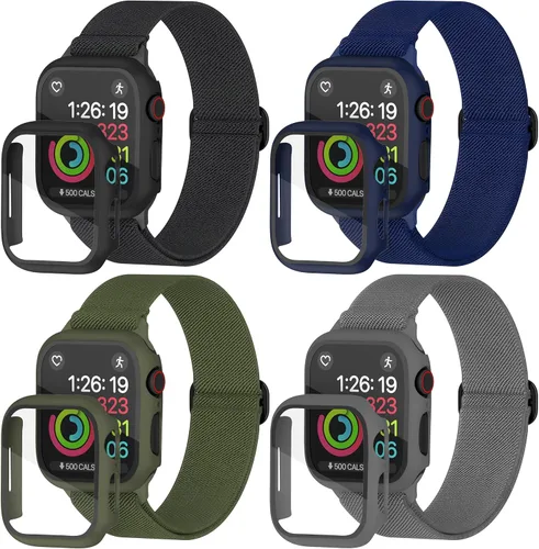 Nylon Apple Watch Bands Unisex - iWatch 1/2/3/4/5/6/7/8/9/SE/Ultra 2 Bands for 38mm/40mm/41mm/42mm/44mm/45mm/49mm with a Case