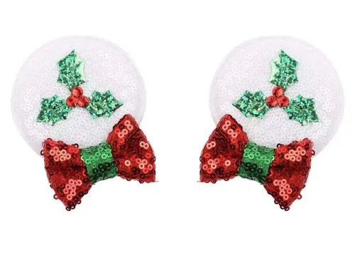 Miniatura 12 de CLGIFT Diadema para el pelo, Minnie Ears para bebé/niño pequeño, diadema flexible, lentejuelas en ambos lados, lilo, niñas