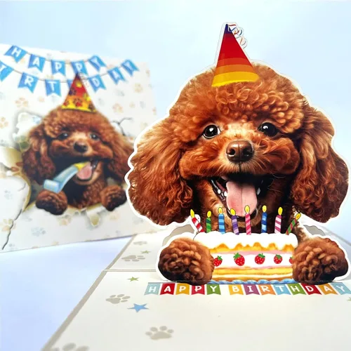 Miniatura 57 de Tarjeta de cumpleaños de perro Beagle 3D emergente – Felicitación de feliz cumpleaños para los amantes de los perros – Tarjeta desplegable