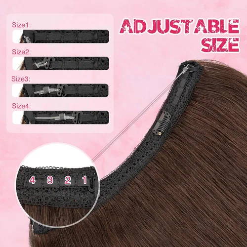 Miniatura 3 de MY-LADY - Extensiones de cabello humano real, extensiones de cabello humano real, 12 pulgadas, color marrón oscuro, extensiones de cabello largo