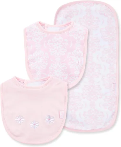 Miniatura 18 de Little Me Clothes for Baby Boys’ and Girls’ 2 Bibs and 1 Burp Cloth Set, Soft Cotton Feeding Essentials with Velcro Closures