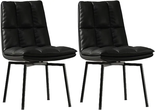 Miniatura 15 de Silla giratoria de cocina de comedor, silla de cocina tapizada de piel sintética, sillas de comedor, sillas de sala de estar, modernas de mediados
