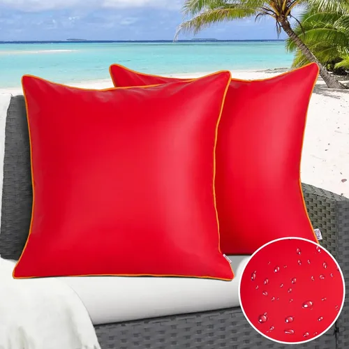 Miniatura 25 de Paquete de 2 fundas de almohada para exteriores de 12 x 20 pulgadas, resistente al agua, de piel de silicona, resistente a los rayos UV, resistente