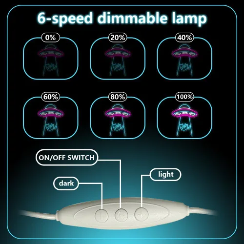 Miniatura 3 de Letrero de Neón de Gato OVNI, Gato OVNI Nave Espacial Viaje Espacial Luz de Neón LED Lámpara Nocturna Fanáticos de Astronomía Sala de Juegos Cueva