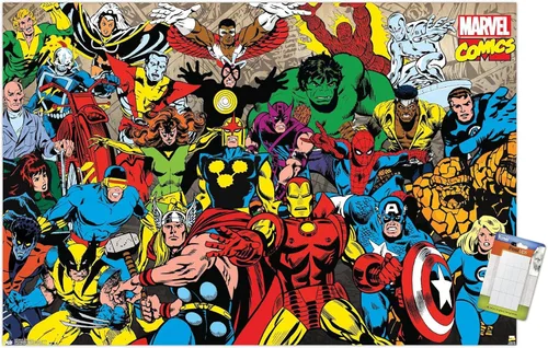 Miniatura 10 de Trends International Marvel Comics - Póster de pared con línea retro, 22.375 x 34 pulgadas, versión premium sin marco