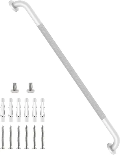 Miniatura 11 de Barra de agarre antideslizante para ducha de 24 pulgadas, acabado blanco frotado con aceite, diámetro de 1.25", Barra de agarre para baño Munzong