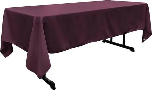 Miniatura 28 de LA Linen Mantel rectangular lavable de popelín de poliéster, resistente a las manchas y a las arrugas, cubierta de mesa 60x84, mantel de tela