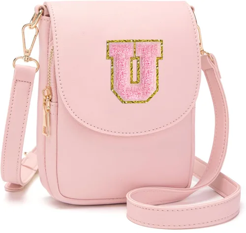 Miniatura 103 de Viverte Bolso Cruzado para Niñas Adolescentes Pequeñas, Bolso Inicial para Celular, Pequeña Cartera para Niños Pequeños, Bolso de Cuero con Tres