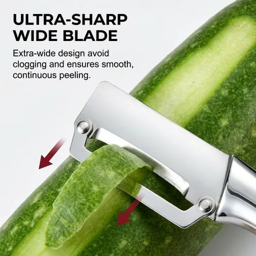 Miniatura 4 de Pelador de verduras de alta calidad con mango de madera y abridor de botellas, pelador de verduras multifuncional para cocina, herramienta de cocina