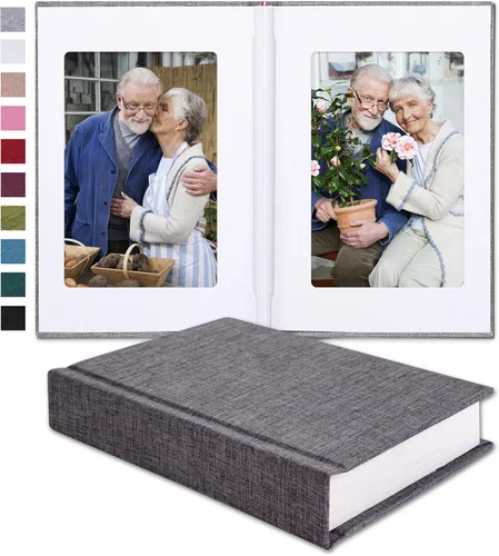 Miniatura 15 de Pssoss Álbum de fotos pequeño de 4 x 6 pulgadas con espacio de escritura con capacidad para 20 fotos, ideal para álbum temático de boda y álbum