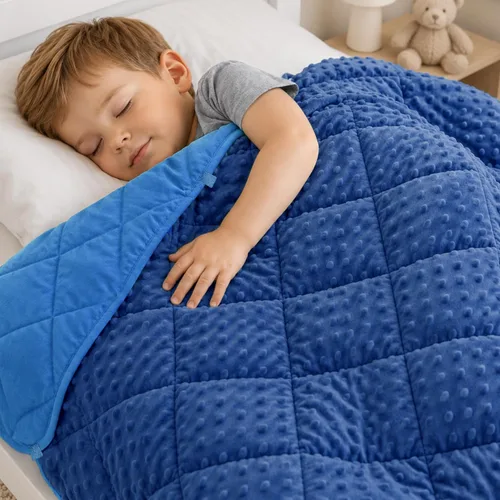 Miniatura 10 de MAXTID Manta con Peso para Niños de 3 Libras Mantas Pesadas Reversibles Negras 36"x48" Manta Cálida Hush Regalos Negro