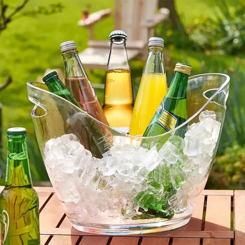 Miniatura 3 de Cubo de hielo para fiestas, botellas de vino o champán de acrílico transparente para bebidas (1, 8 litros)