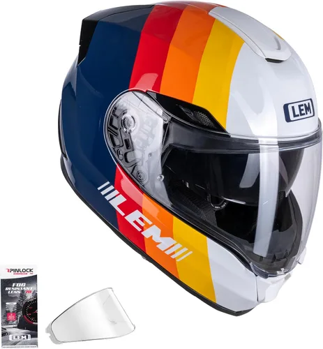 Miniatura 12 de LEM Cascos de motocicleta de cara completa, cascos para hombres, con certificado DOT, PINLOCK y DVS de doble visión, casco de motocicleta de calle