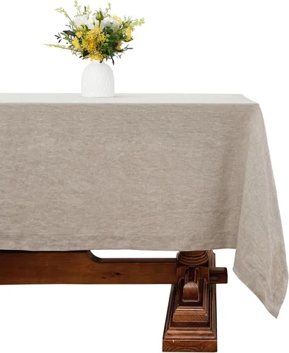 Miniatura 50 de Linen World - Mantel de lino de otoño de 55 x 55 pulgadas, mantel rectangular lavable de lino francés para comedor, al aire libre, bodas