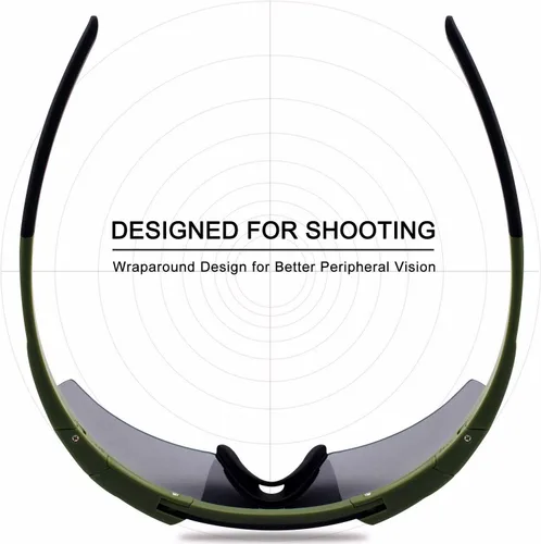 Miniatura 5 de SPOSUNE Anteojos de disparo para hombre con funda, resistentes a los impactos con 3 lentes, gafas de seguridad antivaho para hombres y mujeres Oliva