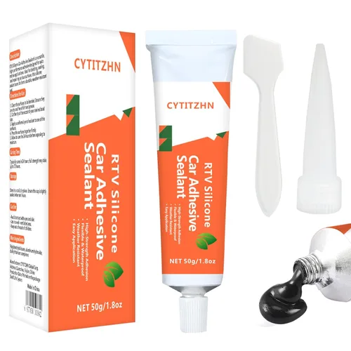 RTV - Adhesivo sellador de silicona, 100% impermeable, fuerte adherencia, resistente al encogimiento y a las grietas, calafateo multiusos para Negro
