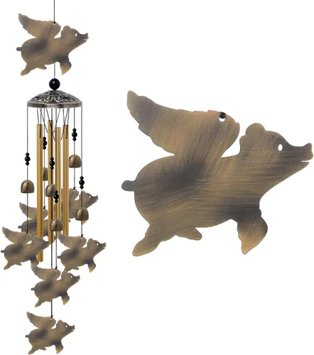 Miniatura 10 de Campanillas de viento de abejas para exteriores, regalos para mamá - Campanas conmemorativas de bronce, atrapavientos de simpatía móvil, decoración