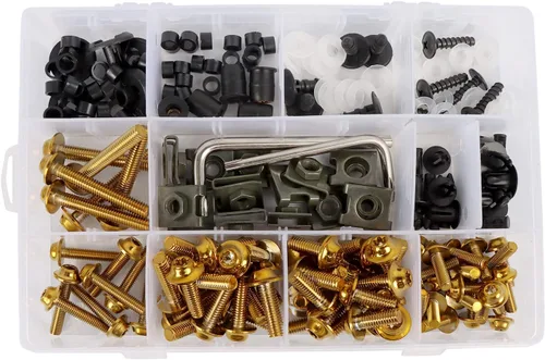 Miniatura 12 de BAIONE Juego de 195 pernos de carenado de acero inoxidable M5 M6 para motocicleta, tornillos de parabrisas de carenado, sujetadores universales
