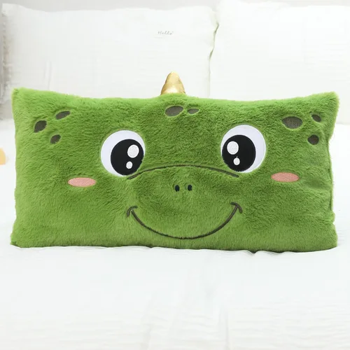 Miniatura 6 de Snugtown Almohada lumbar de animales de peluche, almohada de felpa súper suave para niños, bonita almohada en forma de tiburón, 12 x 24 pulgadas
