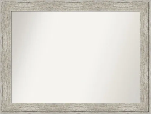 Miniatura 262 de Amanti Art Espejo de baño plateado para sobre fregadero, 28 x 47 pulgadas, espejo rectangular de plata imperial, marco de madera tradicional de gran