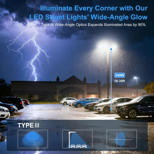 Miniatura 7 de Luces LED de estacionamiento de 240 W, 33600 lm, luces LED para poste de tamaño caja de zapatos, 800 W HID/HPS de reemplazo, 5000 K, IP65, CA