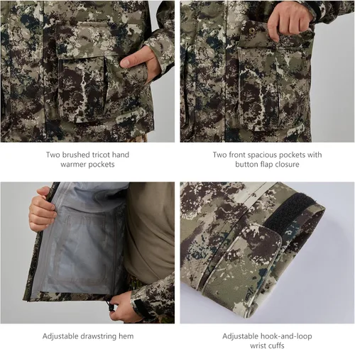 Miniatura 24 de BASSDASH Walker - Chaquetas transpirables e impermeables para pesca y caza con tela exterior silenciosa para hombres y mujeres en 7 tamaños