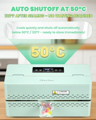 Miniatura 3 de Máquina de sellado térmico comercial, sellador automático de banda continua 32-482 ° F ajustable con pantalla táctil LED inteligente Rápida